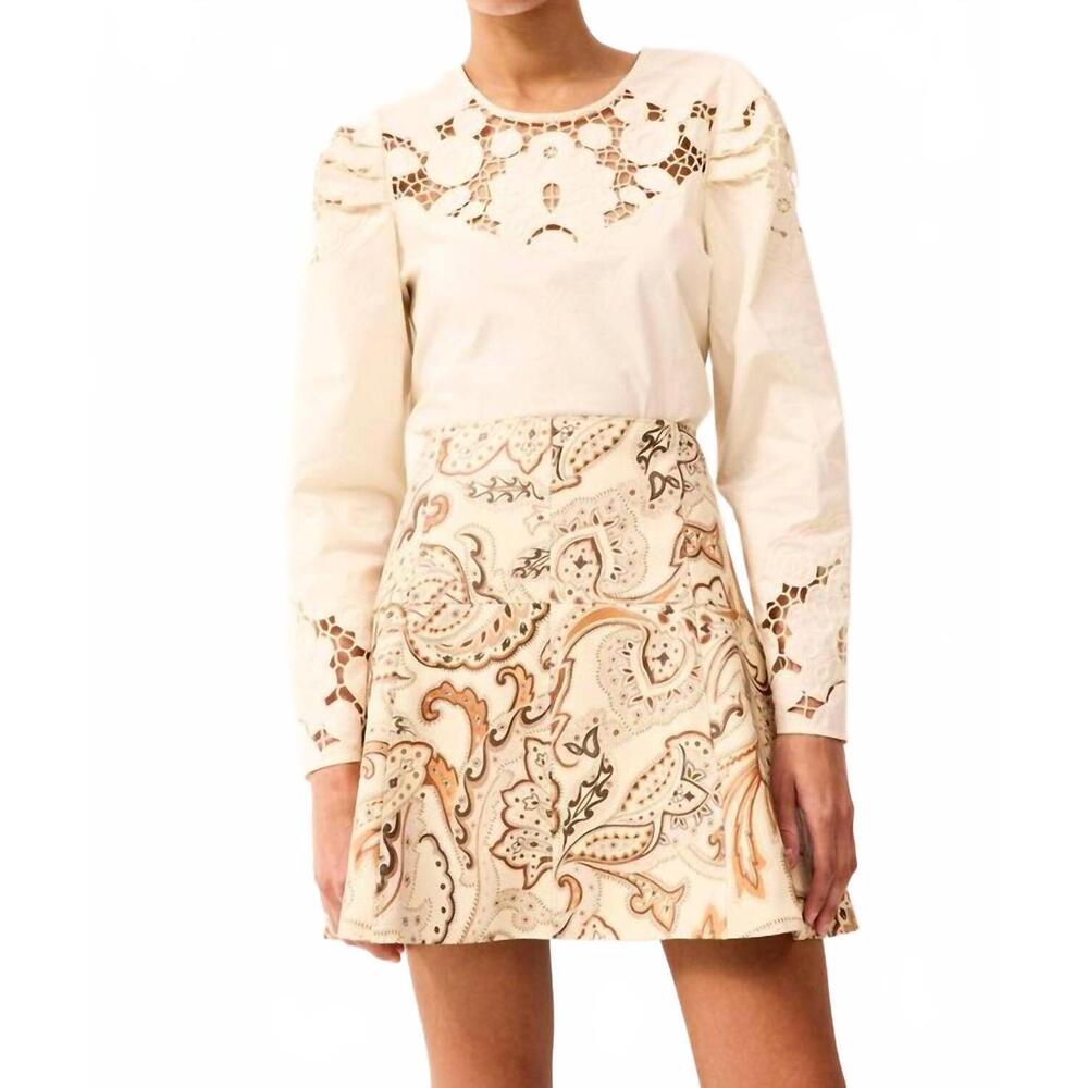 NEW MARIE OLIVER turtledove dori top in beige